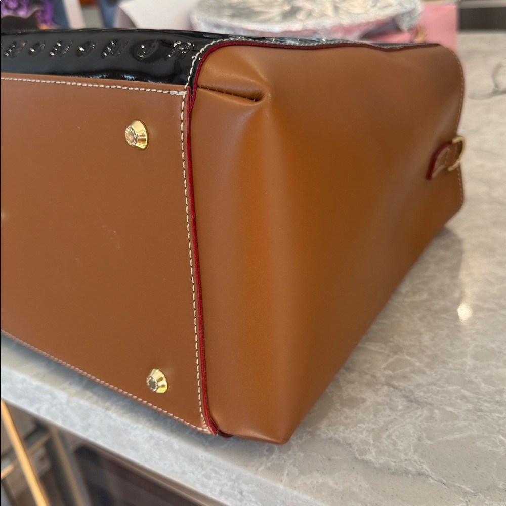 Arcadia top handle Italian patent leather satchel - Picture 5 of 11